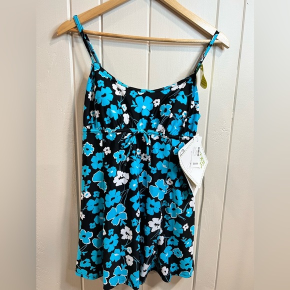 Fashion Bug Blue and Black one Piece Swimsuit - Picture 1 of 10